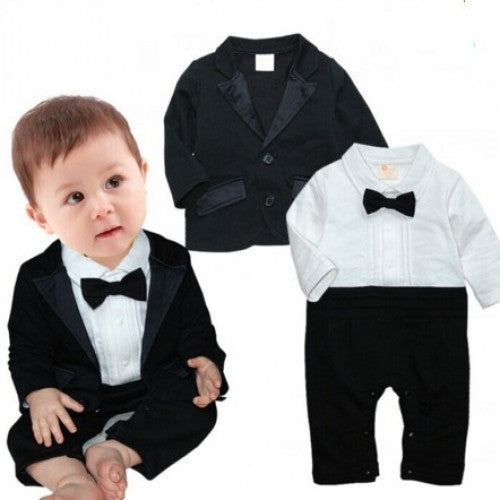 Gentleman Bow Ties Rompers +Jackets Suit