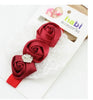 Fashion Elastic Headbands Rose Flower Crystal Baby Hair Accessories